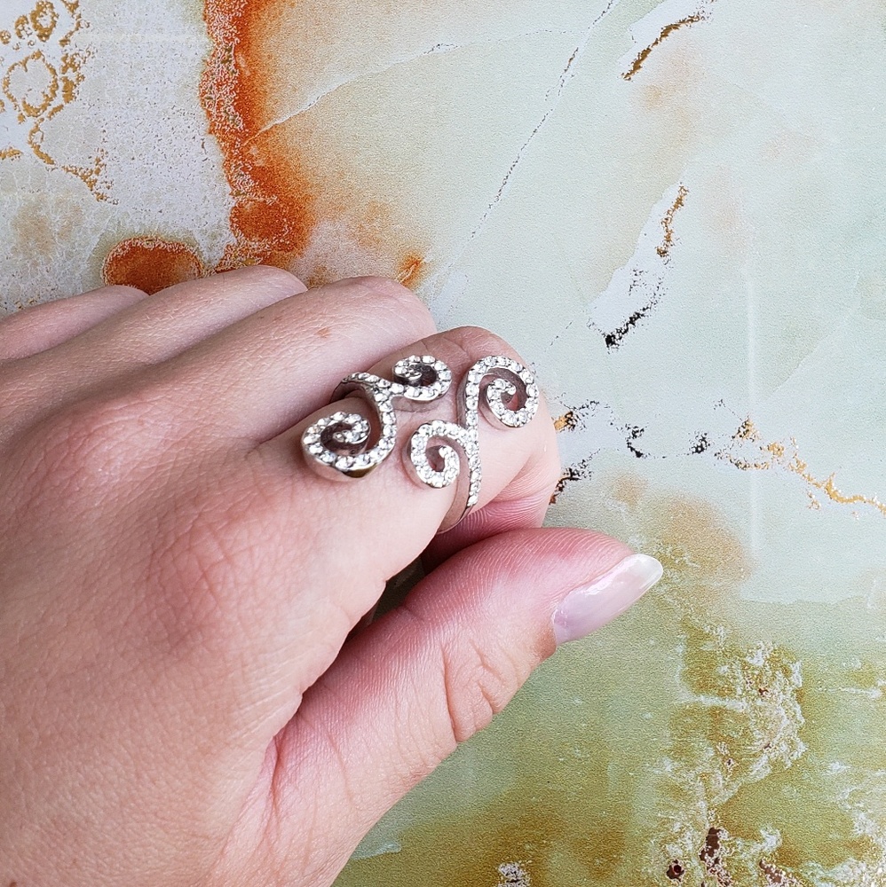 Adjustable Rhinestone Ring - Picture 2 of 2